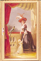 Portræt af Louise-Élisabeth de France (1727-59), hertuginde af Parma, og hendes søn Ferdinand (1751-1802), 1786